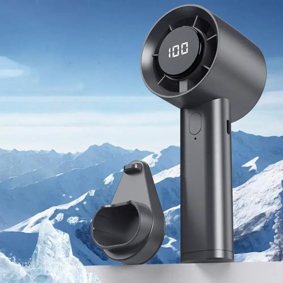 Вентилятор портативний настільний ручний Handheld fan LY-937 із вбудованим акумулятором та з цифровим дисплеєм, 5 швидкостей | Зображення 3