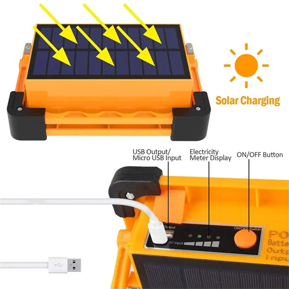 Ліхтар акумуляторний 30W, 3600mAh, Working Lamp JN-882 / Прожектор світлодіодний / Лампа на сонячній панелі | Зображення 3