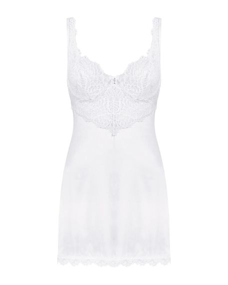 (SALE) Сорочка Obsessive Amor Blanco underwire chemise & thong white S/M sexstyle | Зображення 2