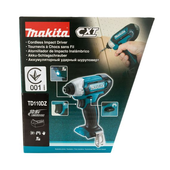 Винтоверт импульсный аккумуляторный Makita TD110DZ (110 Нм, 1/4", CXT, без аккумуляторов и зарядного устройства) | Зображення 5