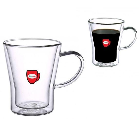 Набір кухлів з подвійним дном Con Brio CB-8535-2 350 мл 2 шт, чайні чашки з подвійним дном | Зображення 3
