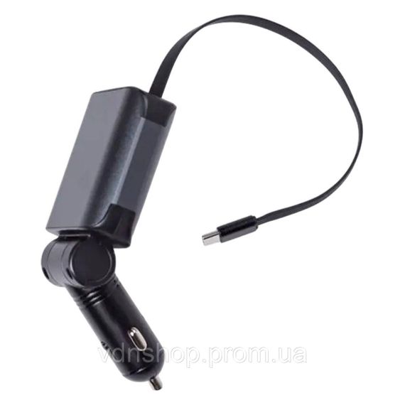 Автомобільний зарядний пристрій LED-проекція, зі швидкою зарядкою та висувним кабелем Type-C HP-E1 | Зображення 4