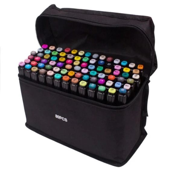 Маркери TOUCH Sketch Marker Black 80 шт. різнобарвні + сумка | Зображення 1