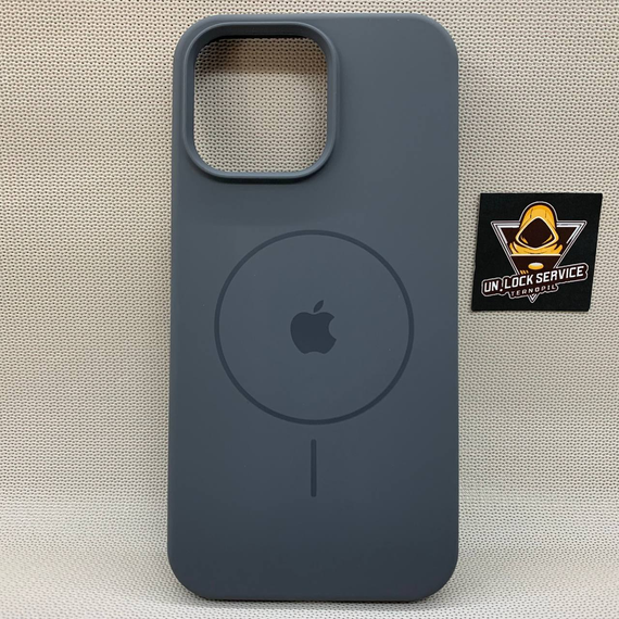 Чехол Iphone 15 Pro Max MagSafe SoftTouch мягкий Противоударный Серый