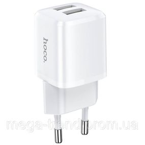 Адаптер мережевий Hoco Briar dual port charger N8 |2USB, 2.4A| (Safety Certified)