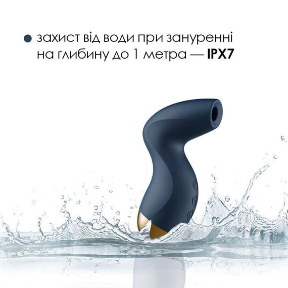 Вакуумний кліторальний стимулятор Svakom Pulse Pure Navy Blue, 5 режимів, 5 інтенсивностей у кожному | Зображення 3