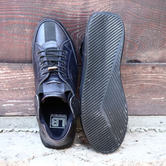 Брендові утеплені моксини Luciano Bellini синього кольру | Зображення 4