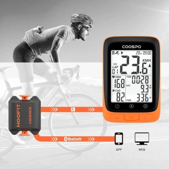 Датчик частоти обертання педалей для Wahoo/Coosporide/Rouvy/Peloton, водонепроникний IP67, оранжевий | Зображення 4