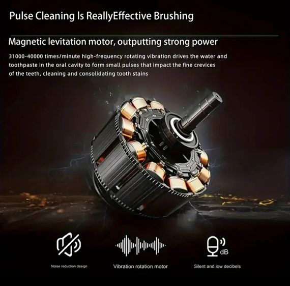 Дитяча електрична зубна щітка з 4 насадками, 3 режимами, Type-C зарядкою (водонепроникна). Синя | Зображення 4