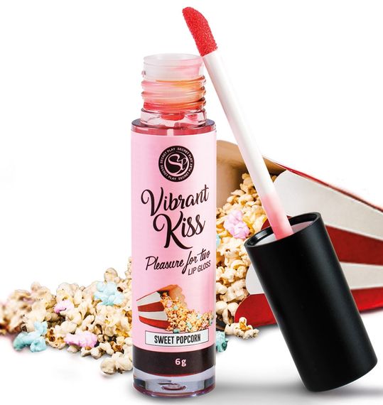Блиск для губ з ефектом вібрації Secret Play - LIP GLOSS Vibrant Kiss Sweet Popcorn, 6 грам Sex Aura