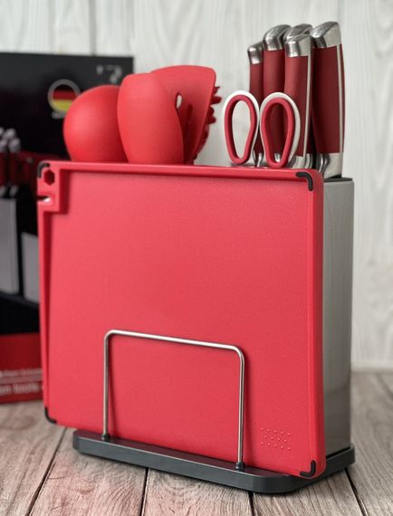 Набір кухонних ножів та принадлежностей Zepdine ZP-047 Колір червоний (43273-ZP-047_1320) | Зображення 3