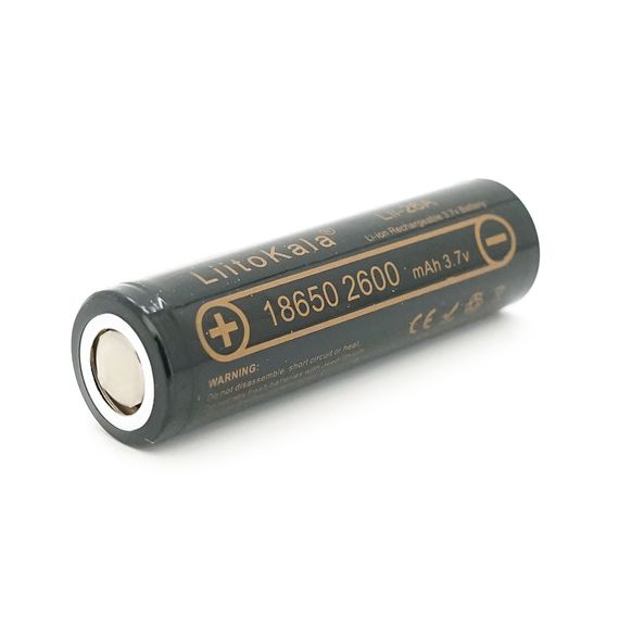 Акумулятор 18650 Li-Ion LiitoKala Lii-26A, 2600mah (2450-2650mah), 3.7V (2.75-4.2V), Black, PVC BOX Q2,  цiна за 1 шт | Зображення 1
