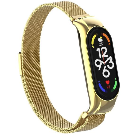 Ремешок Milanese Loop Design для Xiaomi Mi Band 5/6 Золотой | Зображення 2