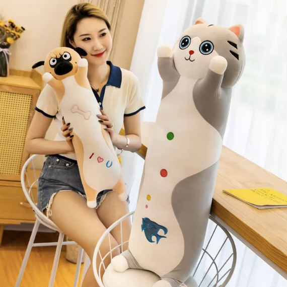 М'яка плюшева Кішка-обіймашка 100 см, дитяча довга плюшева кішечка-батон | Зображення 8