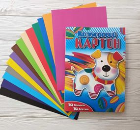Картон кольоровий Аркуш 14 кольорів 1СС105 Різнокольоровий shop (4820212500084)