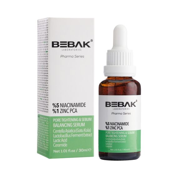 Сужающая поры сыворотка Bebak для лица из 5% ниацинамида Pharma 30 мл