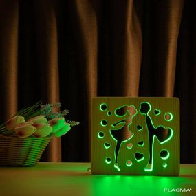 Светильник ночник ArtEco Light из дерева LED "Влюбленная пара" с пультом и регулировкой...