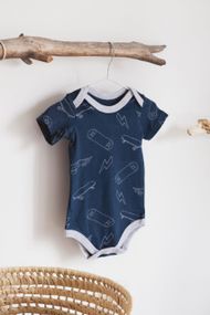 Боді стрейч кулир короткий рукав принт Скейт від 1 міс до 2-х років