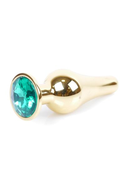 Анальна пробка - Jewellery Gold Long Plug Green Sex Aura | Зображення 7
