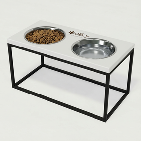 Миски на подставке для средних и больших собак Hollky Base L (2 × 0,95 л) BL-422120-BLWH