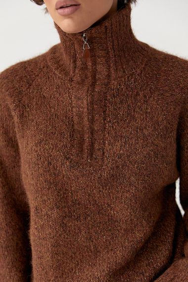 Теплий в'язаний светр - коричневий цвет, ONE SIZE (є розміри) | Зображення 3