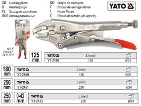 Клещи клищи зажимни l=250 мм CrMo YATO Польща YT-2473