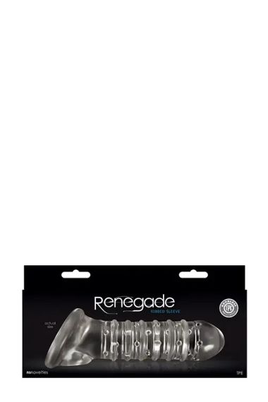 Насадка на пеніс, що подовжує RENEGADE RIBBED EXTENSION CLEAR sexstyle | Зображення 1