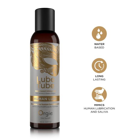 Лубрикант на водной основе Orgie Lube Tube Human Lube, 150 мл, имитация естественной смазки и слюны Sex Aura | Зображення 2