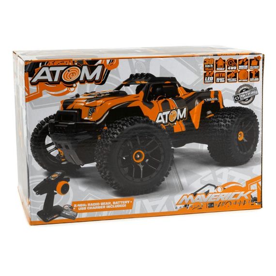 Машинка на радіокеруванні Maverick Atom AT1 1/18 RTR 4WD Electric Monster Truck (Orange) | Зображення 4