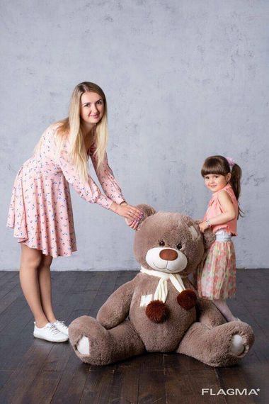 Мишка с латками плюшевый Yarokuz Джозеф 140 см Капучино | Зображення 3