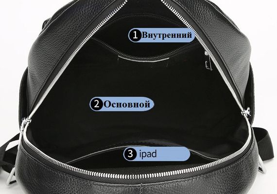 Рюкзак чоловічий шкіряний великий чорний Feidikabolo (1104) | Зображення 3