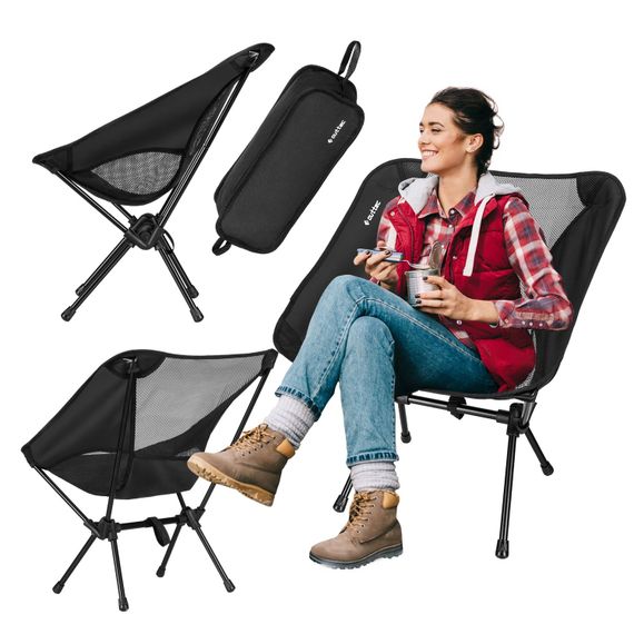 Крісло туристичне ультралегке розкладне Outtec Moon Chair Light з чохлом чорний | Зображення 1