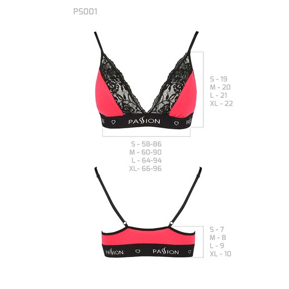 Еластичний топ з мереживом Passion PS001 TOP M, red-black | Зображення 4