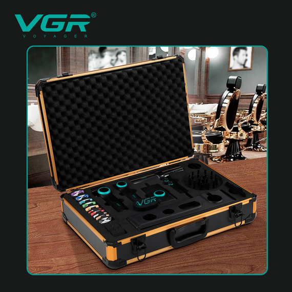 Набор VGR STEPLERSS RPO 4 IN 1 RED, машинка для стрижки, триммер, электробритва, фен | Зображення 4