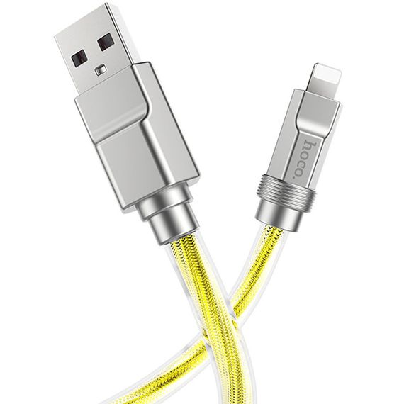 Дата кабель Hoco U113 Solid 2.4A USB to Lightning (1m) Gold | Зображення 2