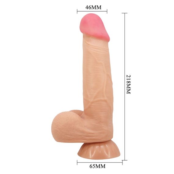 Фаллоимитатор BAILE - Sliding Skin 8,5'' Flesh Suction base Bendable TPR Sex Aura | Зображення 5