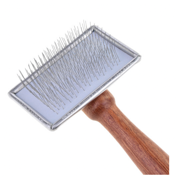 Madan Slicker Brush - профессиональная  щетка с деревянной ручкой размер S