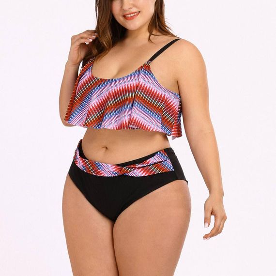 Роздільний купальник Plus Size знімними чашками та високими плавками | Зображення 2