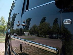 Накладки на молдинги (4 шт, нерж) MAXI база, Carmos - Турецька сталь для Volkswagen Caddy 2004-2010 рр