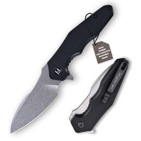 Нож Hightron Mini Ventura, D2, G10, чорний, сталевий stonewash клинок (HK05BLKS)