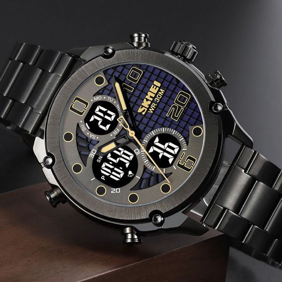 Skmei 1975LBKBK Black-Black Leather. | Зображення 3