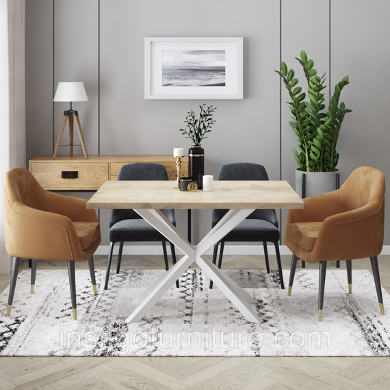 Каркас для столу з металу 850×450mm, H=730mm Білий | Зображення 1
