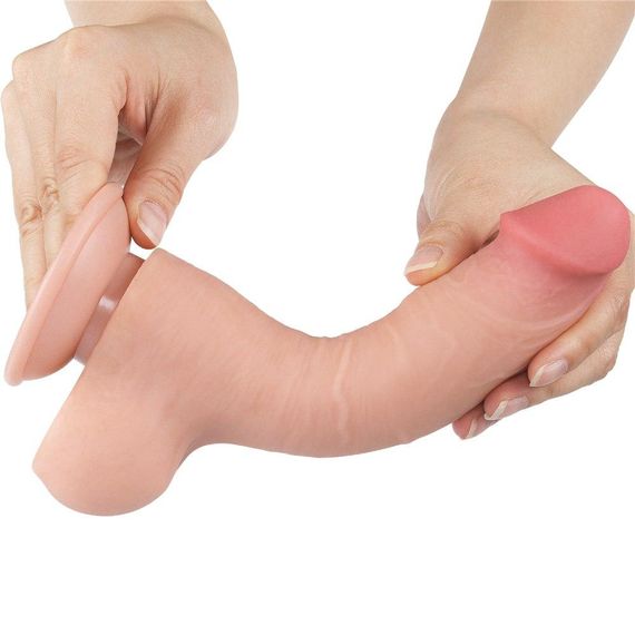 Фаллоимитатор 8' Sliding Skin Dual Layer Dong Flesh Sex Aura | Зображення 3