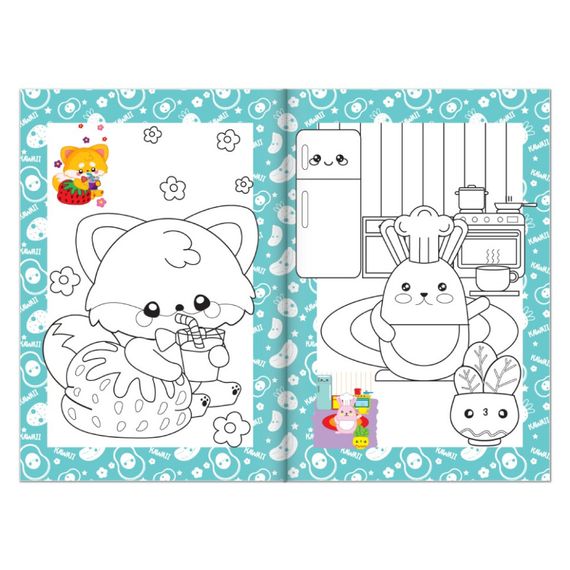 Книжка розмальовка "Каваї" РМ-48-42 с цветными подсказками | Зображення 1