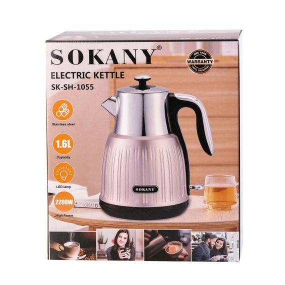 Электрочайник Sokany SKSH1055 1.6 литров розовый металлик | Зображення 3
