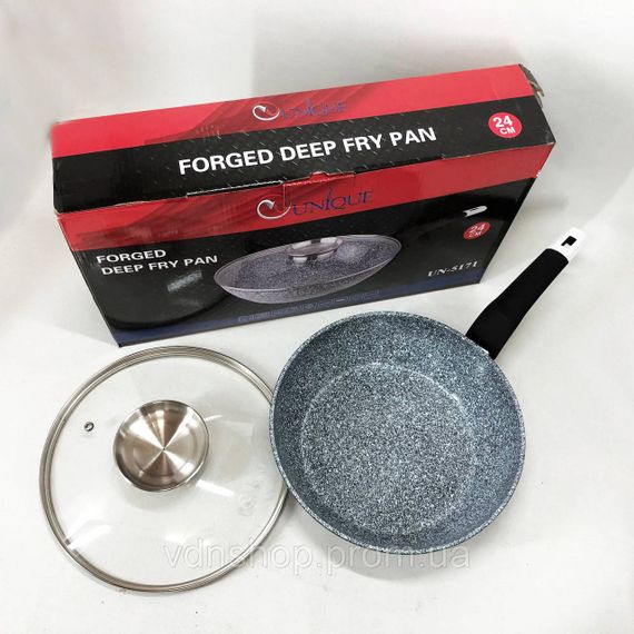 Лита сковорода з антипригарним покриттям Unique UN-5171 24 см, Сковорода для запікання в духовці CX-34 | Зображення 2