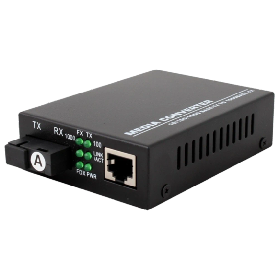 TelStream MC-218/320SC Медіаконвектор (1310TX&1550RX, 10/100/1000, 20км SC)