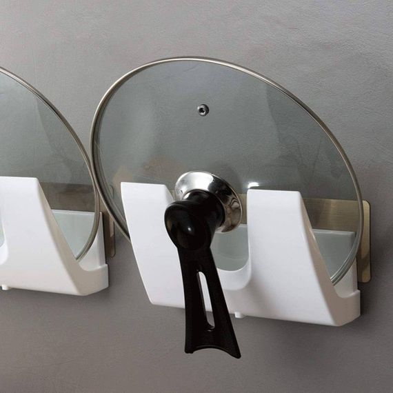 Подставка для крышек на стену Multifunctional storage pot cover rack • Компактный настенный держатель для крышек | Зображення 2