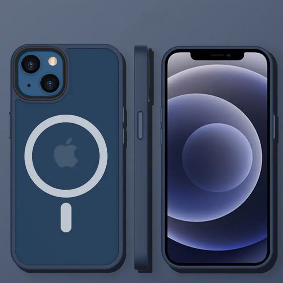 TPU+PC чохол Metal Buttons with MagSafe Colorful для Apple iPhone 14 (6.1") | Зображення 1