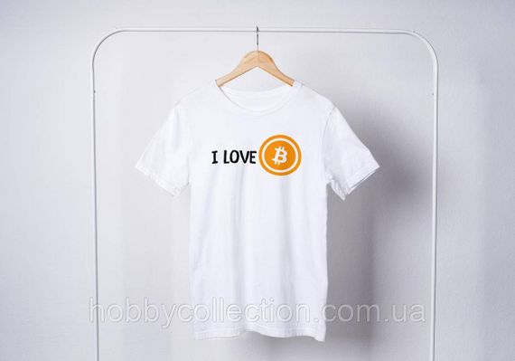 Футболка жіноча із принтом "I Love BTC" біла | Зображення 1